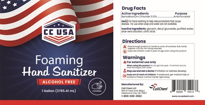 3785.41 mL Gallon Label (1 Gallon Foaming Hs Label)